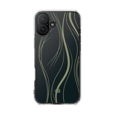 Green Impact MagSafe Phone Case for iPhone - Obsidian Sage Flow