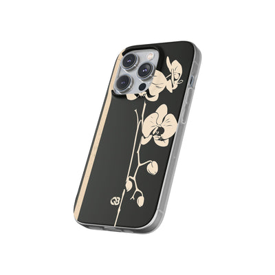 Black Lite Phone Case for iPhone - Obsidian Bone Orchid