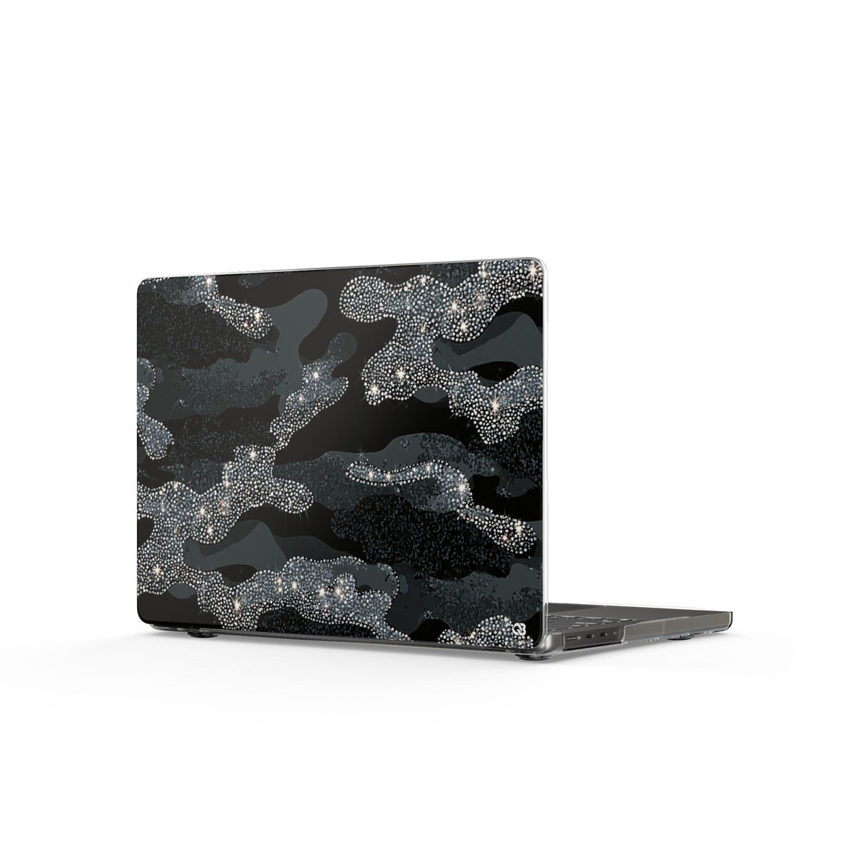 Glitter Shadow Camo · Clear Hard Case for MacBook · Black