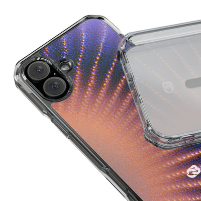Luminous Aura Burst · Clear Impact Magnetic Phone Case for iPhone · Blue