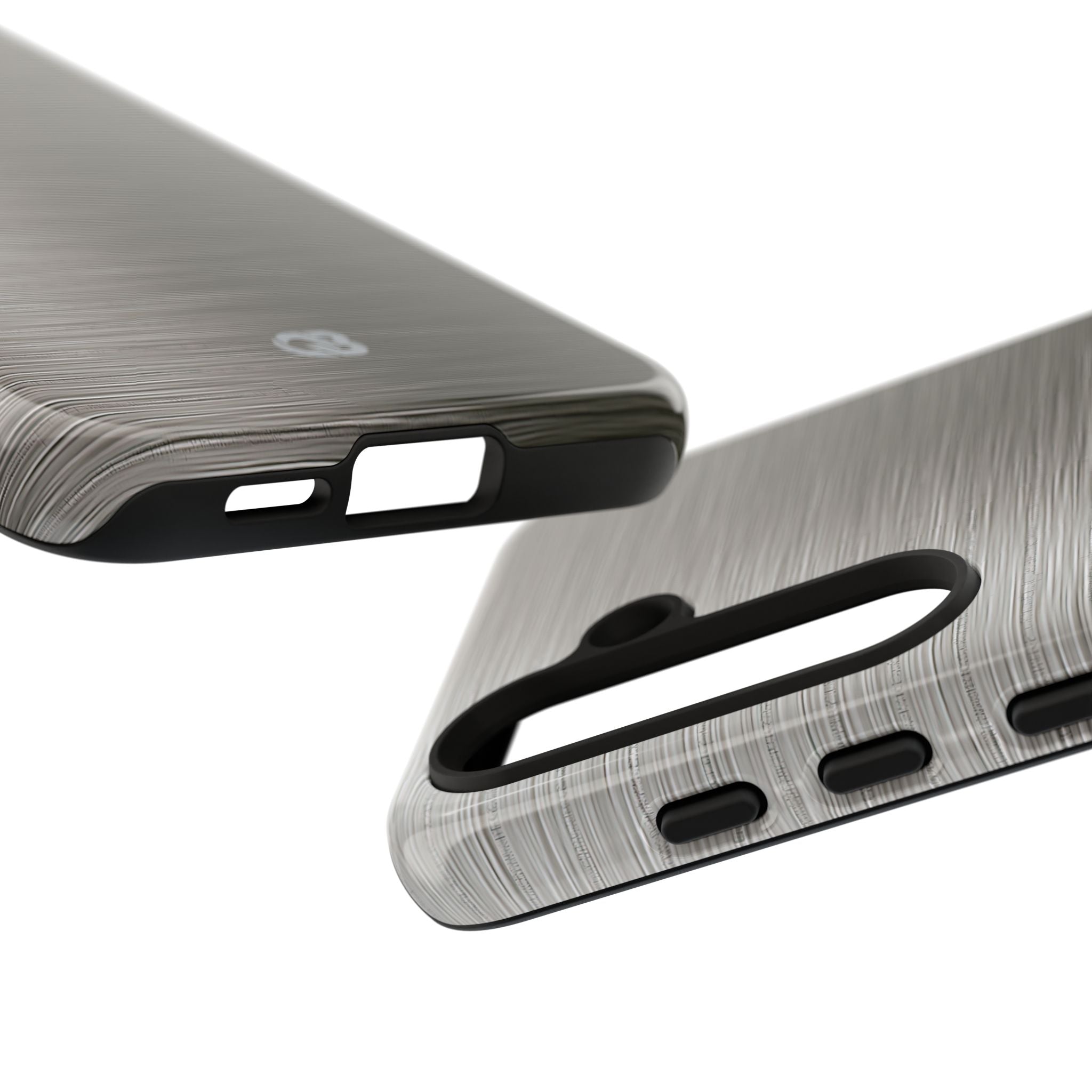 Grey Tough Phone Case for Samsung - Brushed Industrial Steel