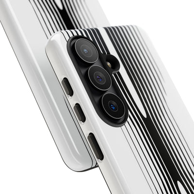 White Tough Phone Case for Samsung - Kinetic Mono Distortion