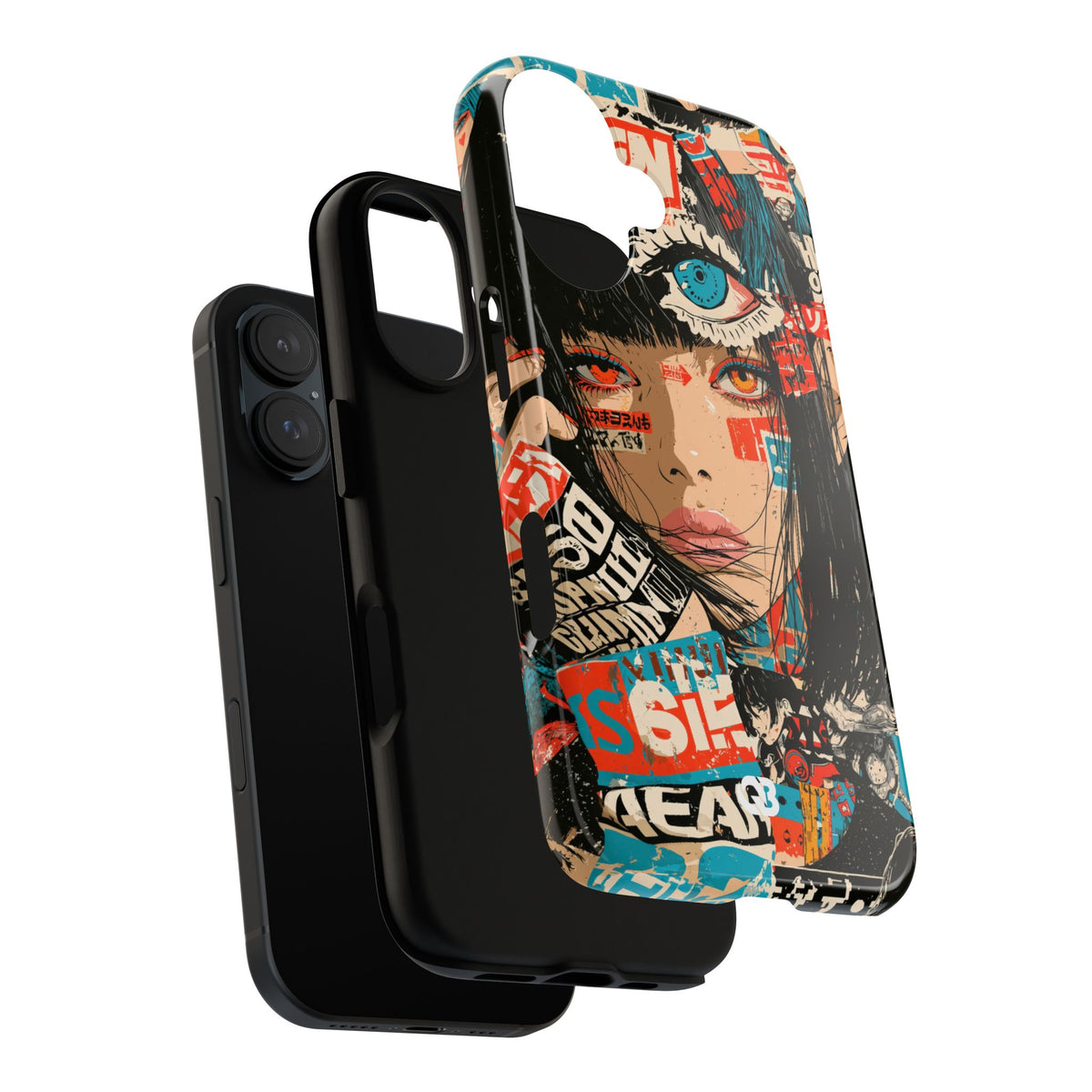 Shibuya Street Collage · Tough Phone Case for iPhone · Red