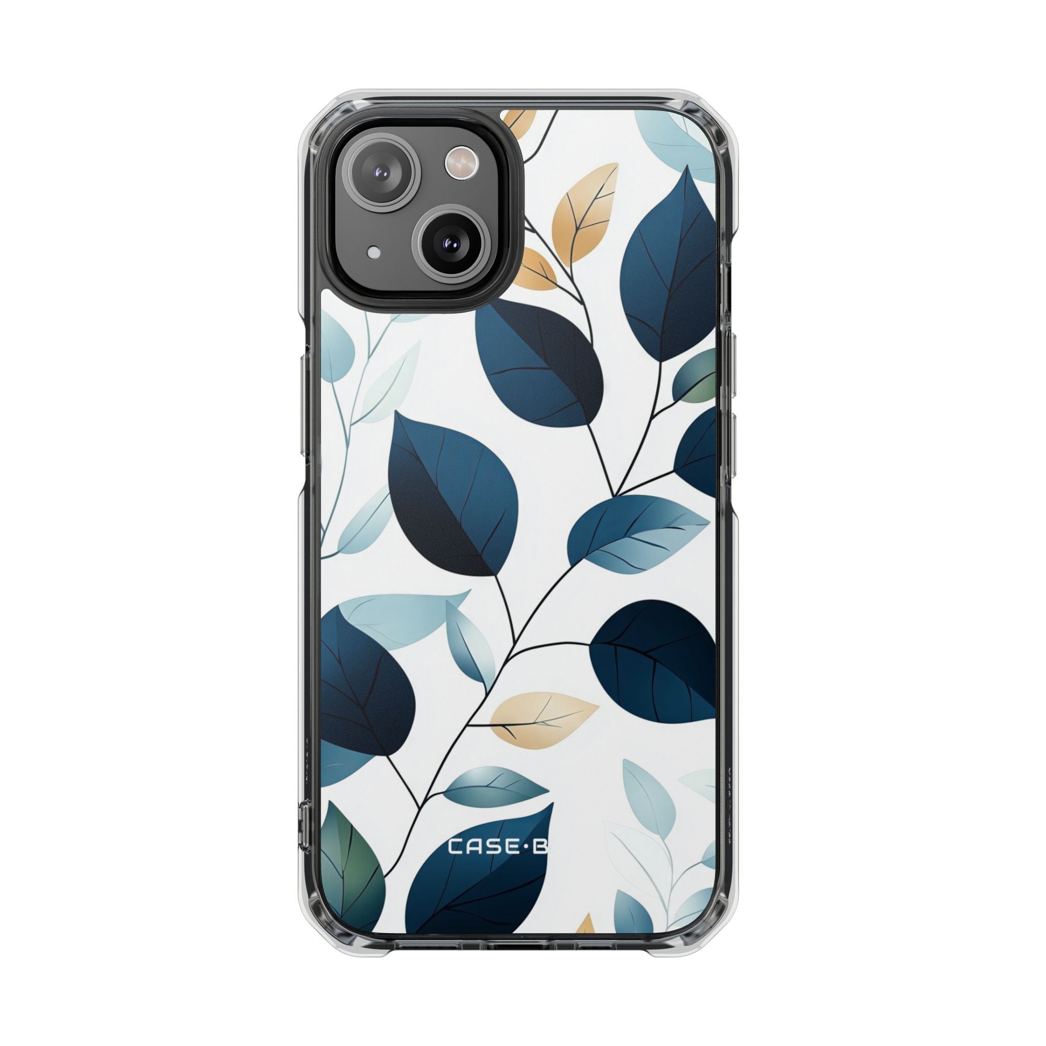 Navy Leaf Veins iPhone 14 Case - Impact