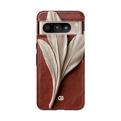Carved Ivory Plume · Tough Phone Case for Pixel ·  Red