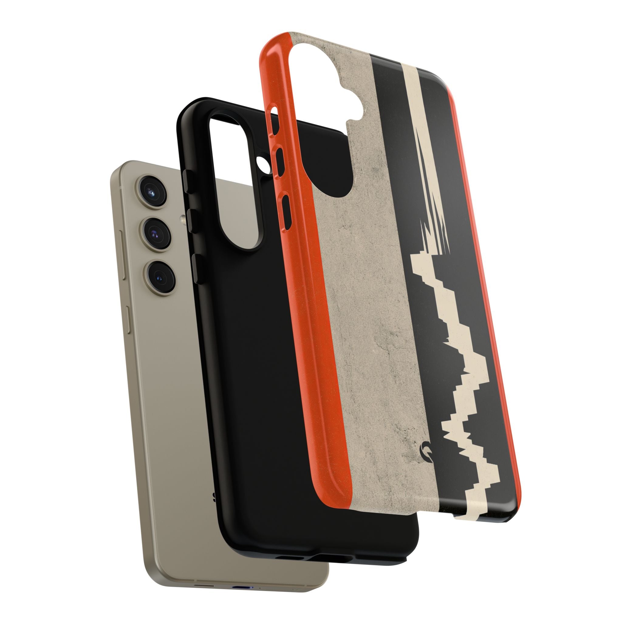 Orange Tough Phone Case for Samsung - Orange Monolith Rift