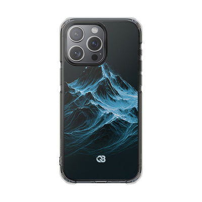 Nordic Frost Peak · Clear Impact Magnetic Phone Case for iPhone · Blue