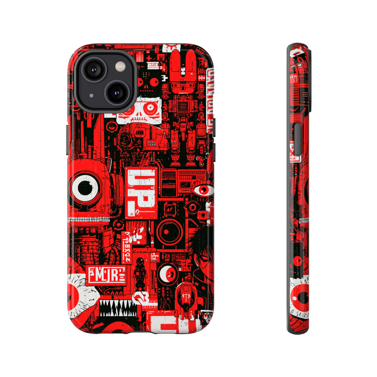 Neo Mecha Collage · Tough Phone Case for iPhone · Red