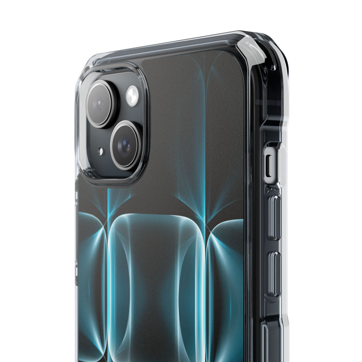 Cyan Core Matrix · Clear Impact Magnetic Phone Case for iPhone · Blue