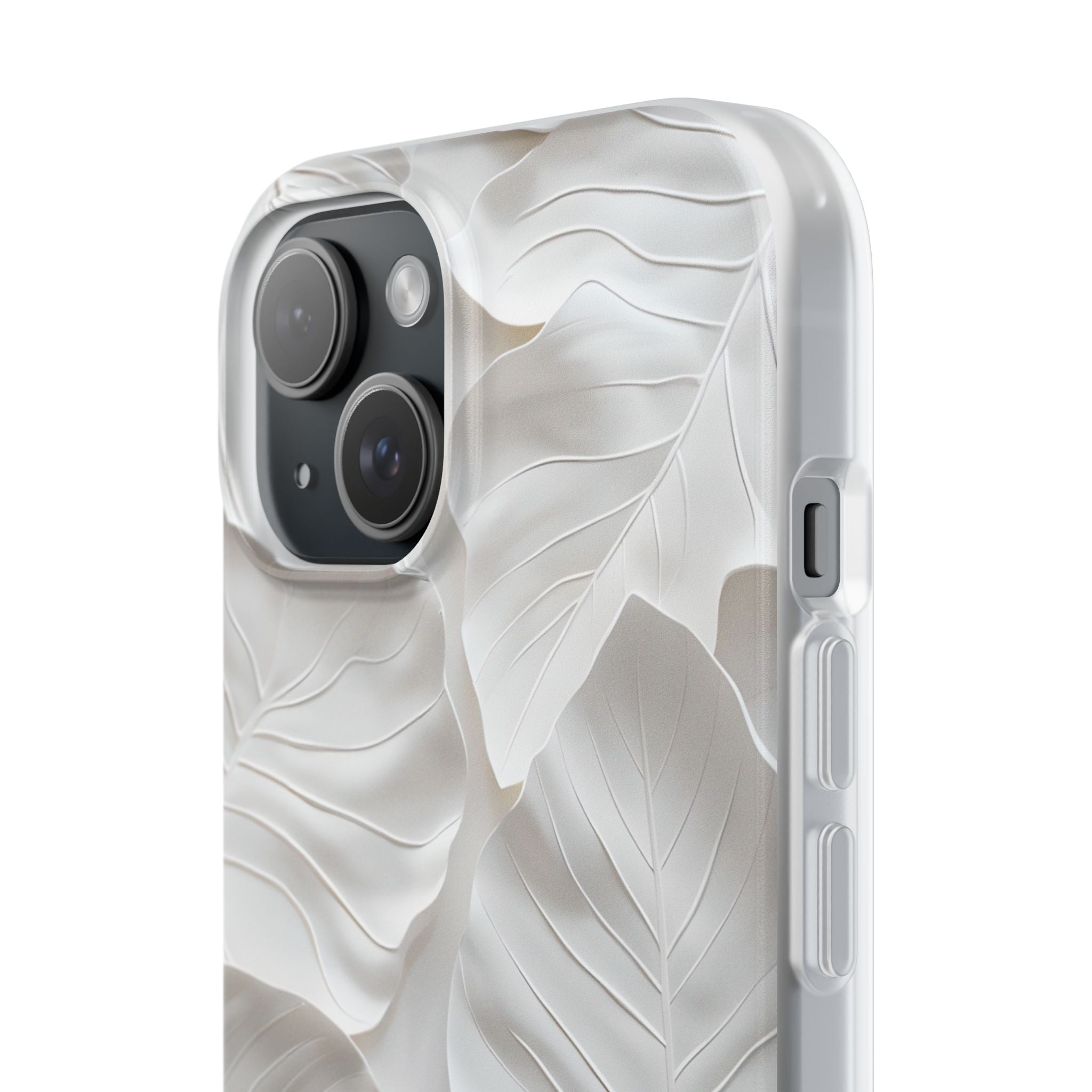 Sculpted Ivory Leaves · Soft Phone Case for iPhone