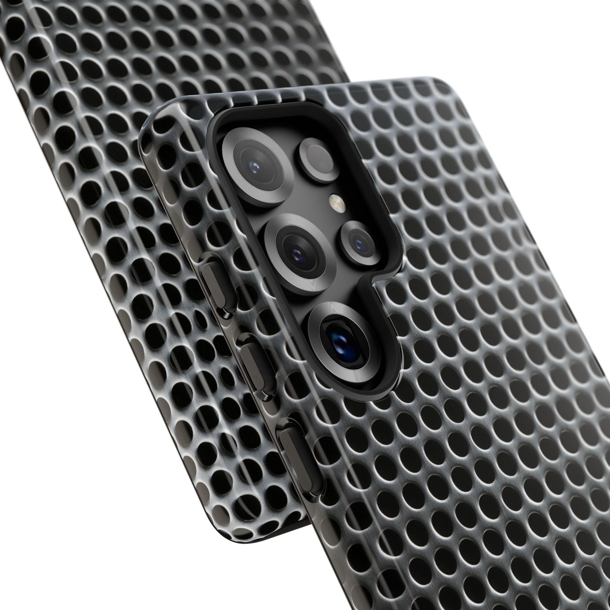 Silver Tough Phone Case for Samsung - Brutalist Steel Mesh
