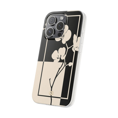 Beige Lite Phone Case for iPhone - Nocturnal Orchid Frame