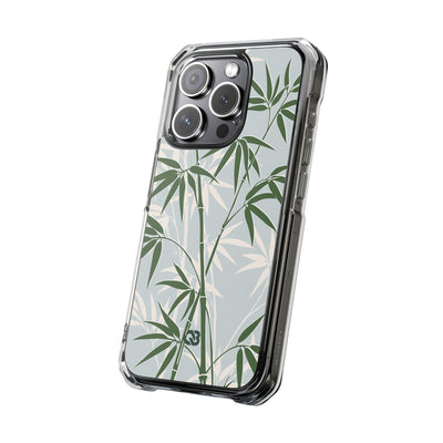 Serene Bamboo · Clear Impact Magnetic Phone Case for iPhone ·  Green