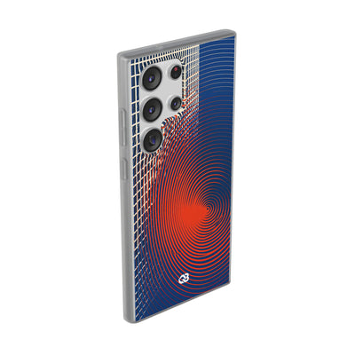 Blue Lite Phone Case for Samsung - Orange Orbit Grid