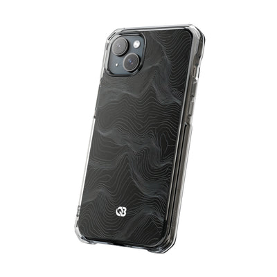 Obsidian Contour Elevation · Clear Impact Magnetic Phone Case for iPhone · Black