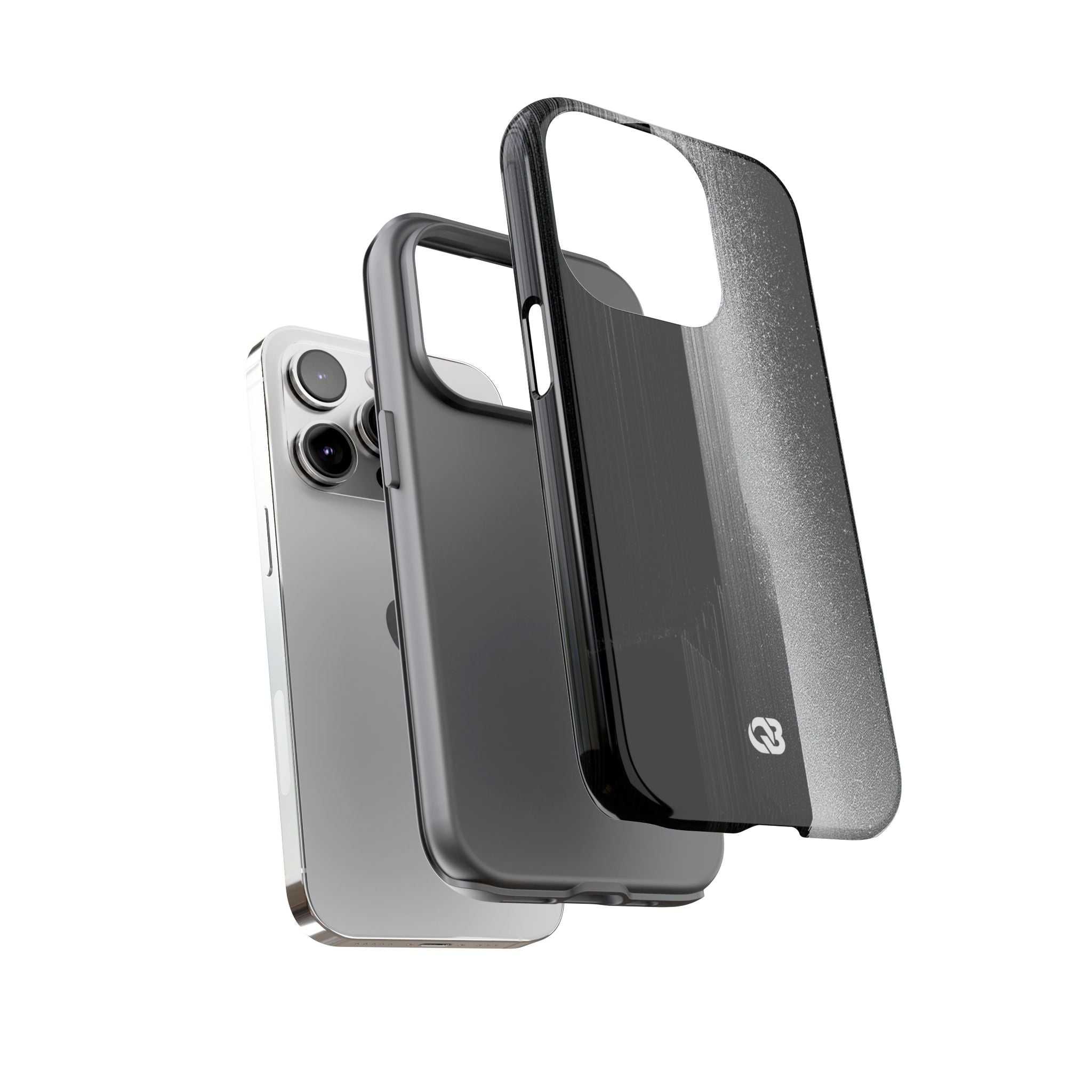 Black Tough Phone Case for iPhone - Brutalist Pixel Monolith