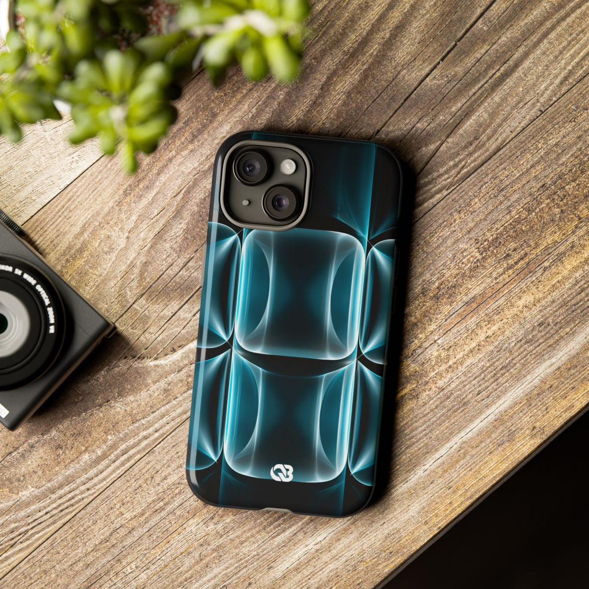 Cyan Core Matrix · Tough Phone Case for iPhone · Blue