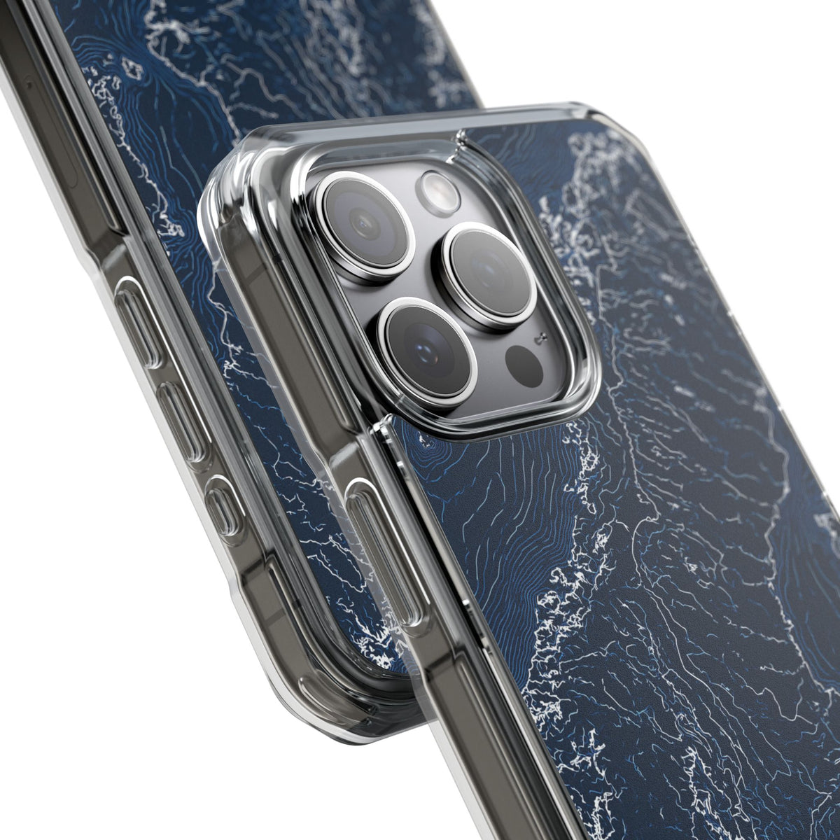 Nordic Contour Chart · Clear Impact Magnetic Phone Case for iPhone · Blue