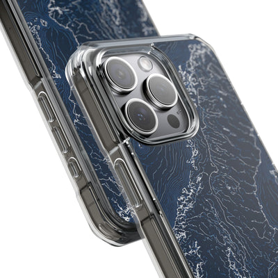 Nordic Contour Chart · Clear Impact Magnetic Phone Case for iPhone · Blue