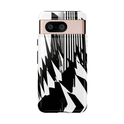 White Tough Phone Case for Google Pixel - Shattered Vector Spire