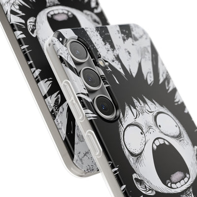 Chaotic Monochrome Scream · Soft Telefoncover for Samsung