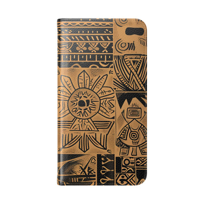 Celestial Faces Bruin - Samsung S23+ Case - Portemonnee