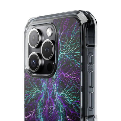 Electric Plasma Arbor · Clear Impact Magnetic Phone Case for iPhone · Purple