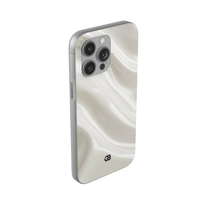 White Lite Phone Case for iPhone - Polished Ivory Wave