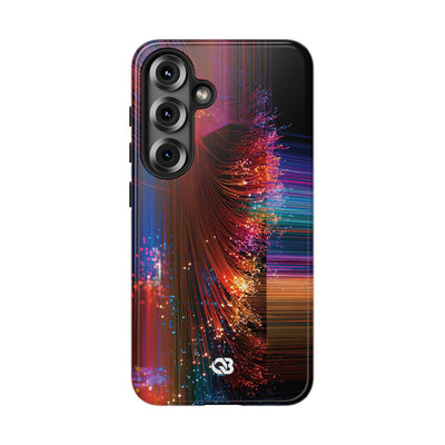 Black Tough Phone Case for Samsung - Cyber Optic Streak