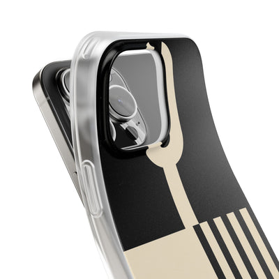 Black Lite Phone Case for iPhone - Ivory Signal Grid