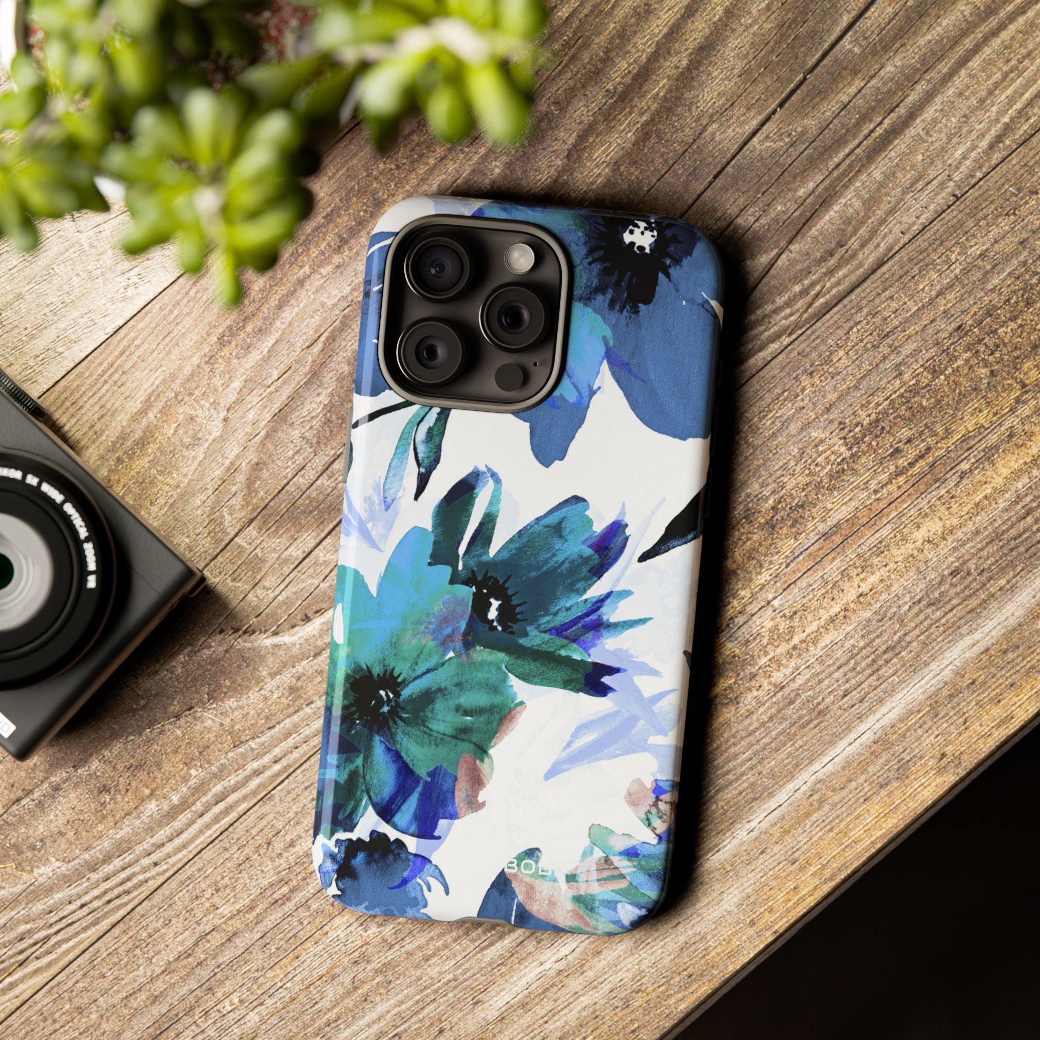 Blue Blossom Radiance iPhone 15 Pro Max Case - Tough