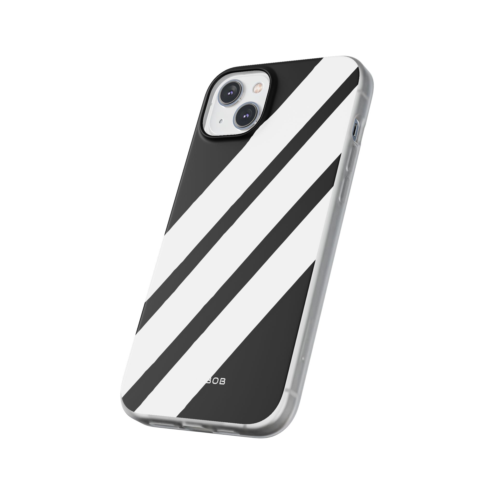 Diagonale Streifen Noir iPhone 14 Plus Case - Soft