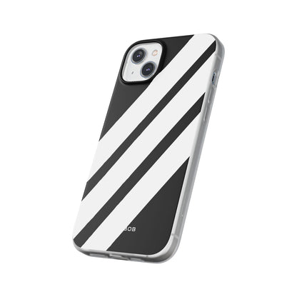 Diagonale Streifen Noir iPhone 14 Plus Case - Soft