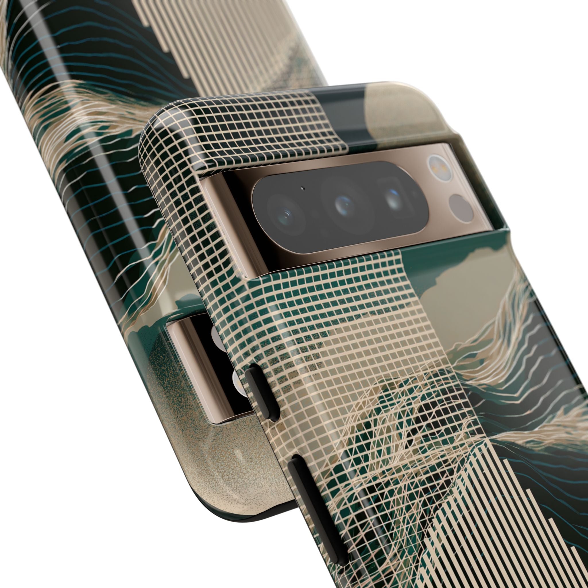Green Tough Phone Case for Google Pixel - Lunar Moss Topography