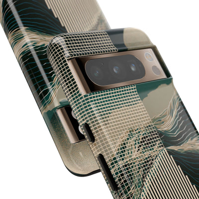 Green Tough Phone Case for Google Pixel - Lunar Moss Topography