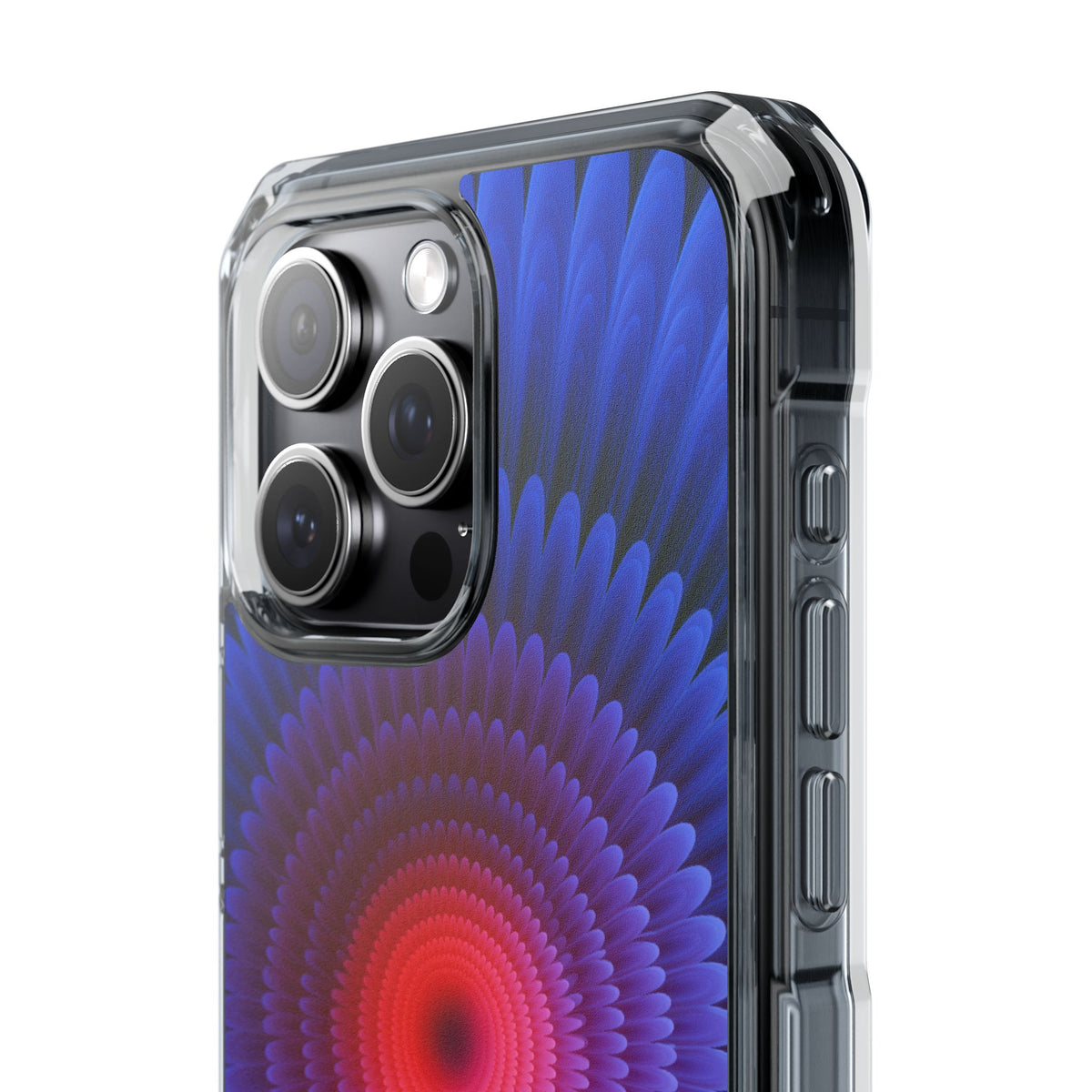 Radial Spectrum Bloom · Clear Impact Magnetic Phone Case for iPhone · Blue
