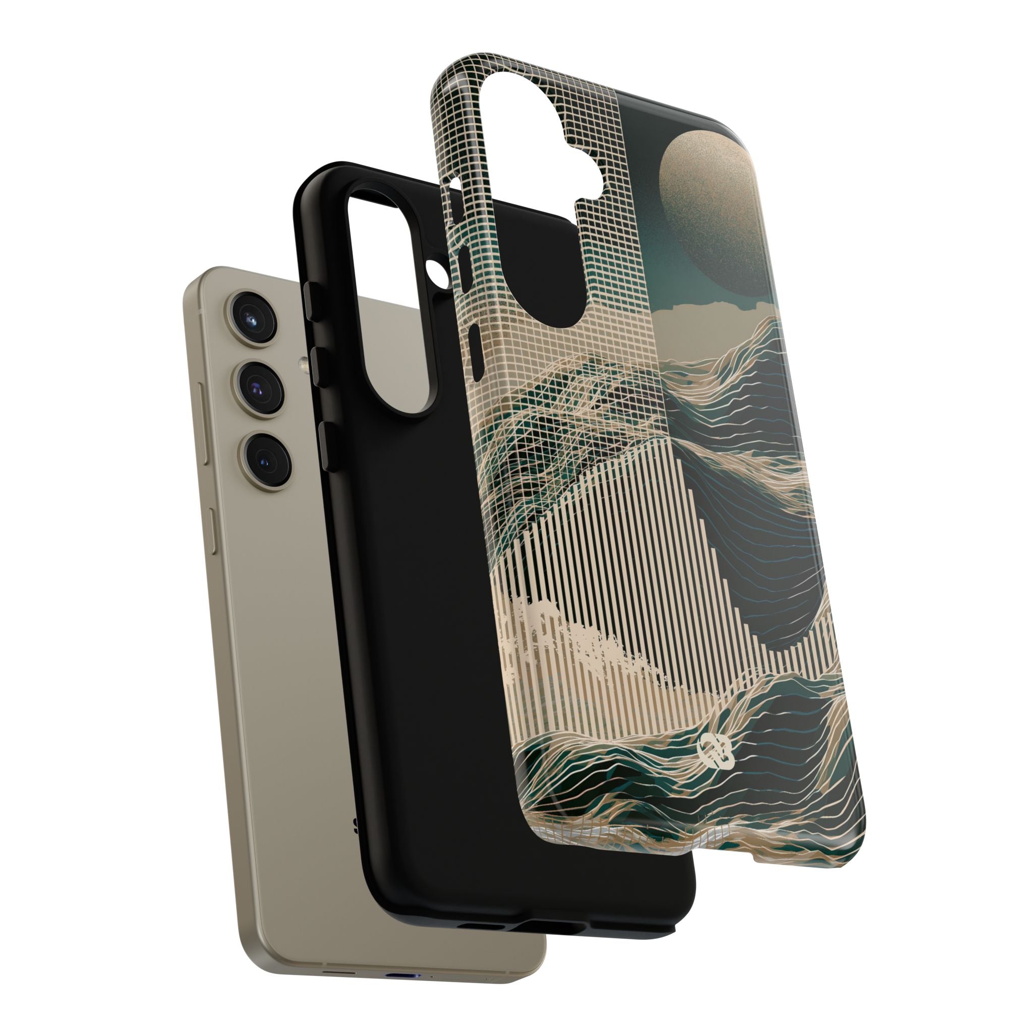 Green Tough Phone Case for Samsung - Lunar Moss Topography