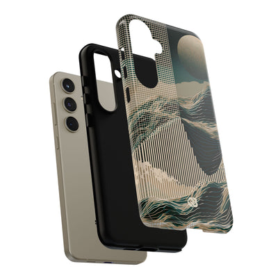 Green Tough Phone Case for Samsung - Lunar Moss Topography