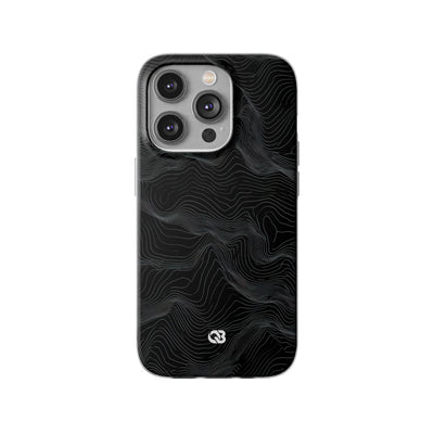 Black Lite Phone Case for iPhone - Obsidian Topo Wireframe