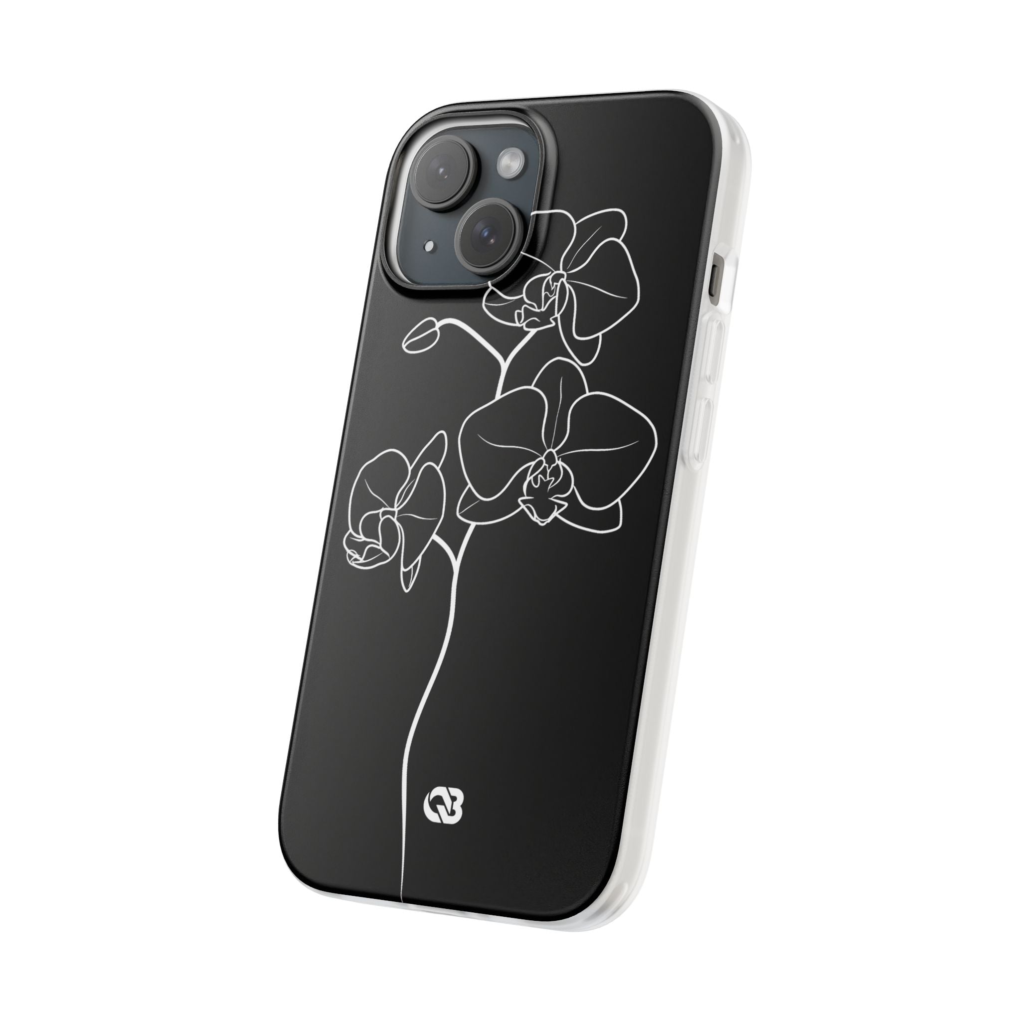Black Lite Phone Case for iPhone - Noir Alabaster Orchid