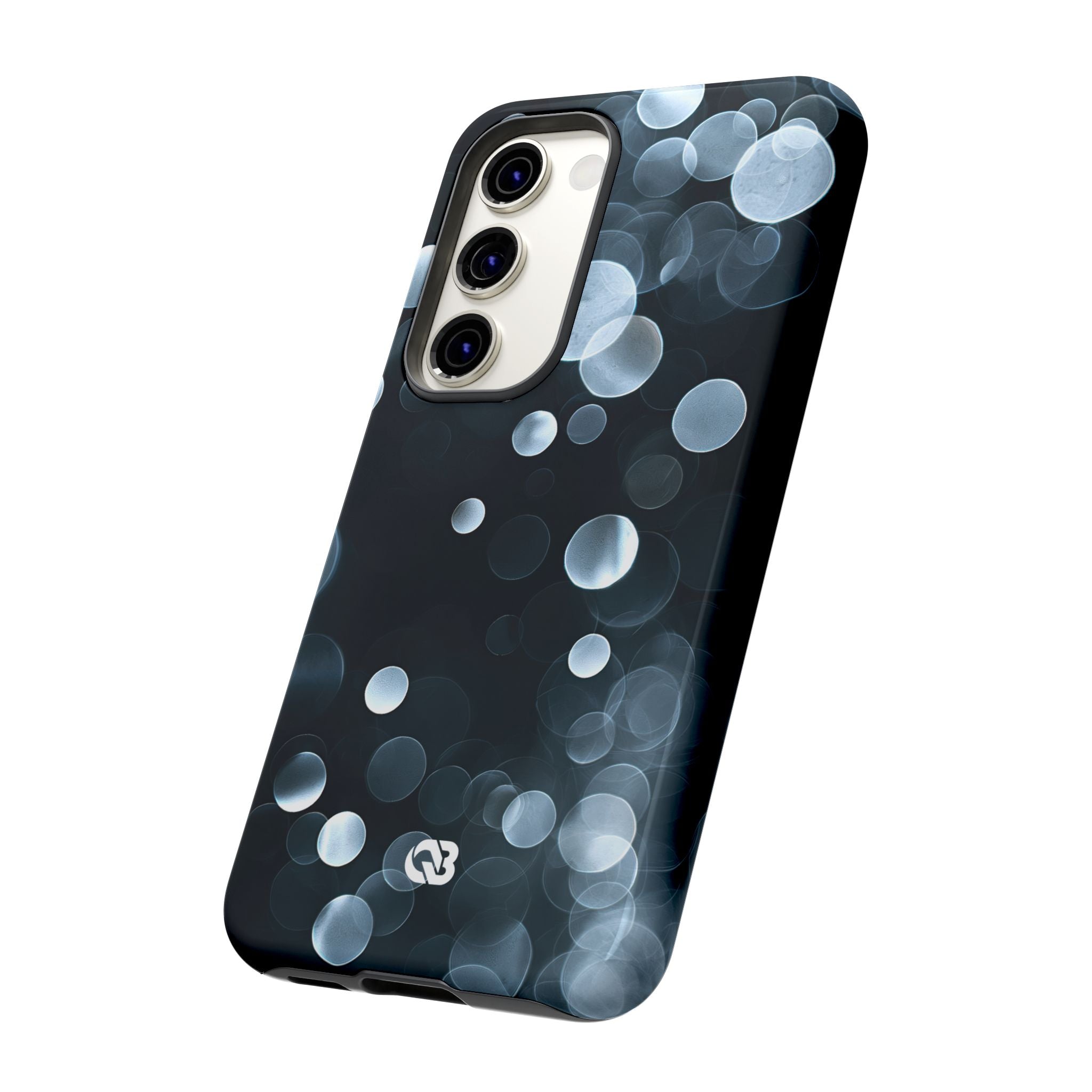 Black Tough Phone Case for Samsung - Silver Orbit Glow