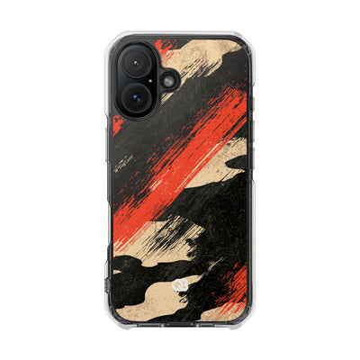 Urban Slash Camo · Clear Impact Magnetic Phone Case for iPhone · Black