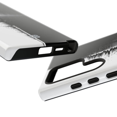 Black Tough Phone Case for Samsung - Static Signal Split