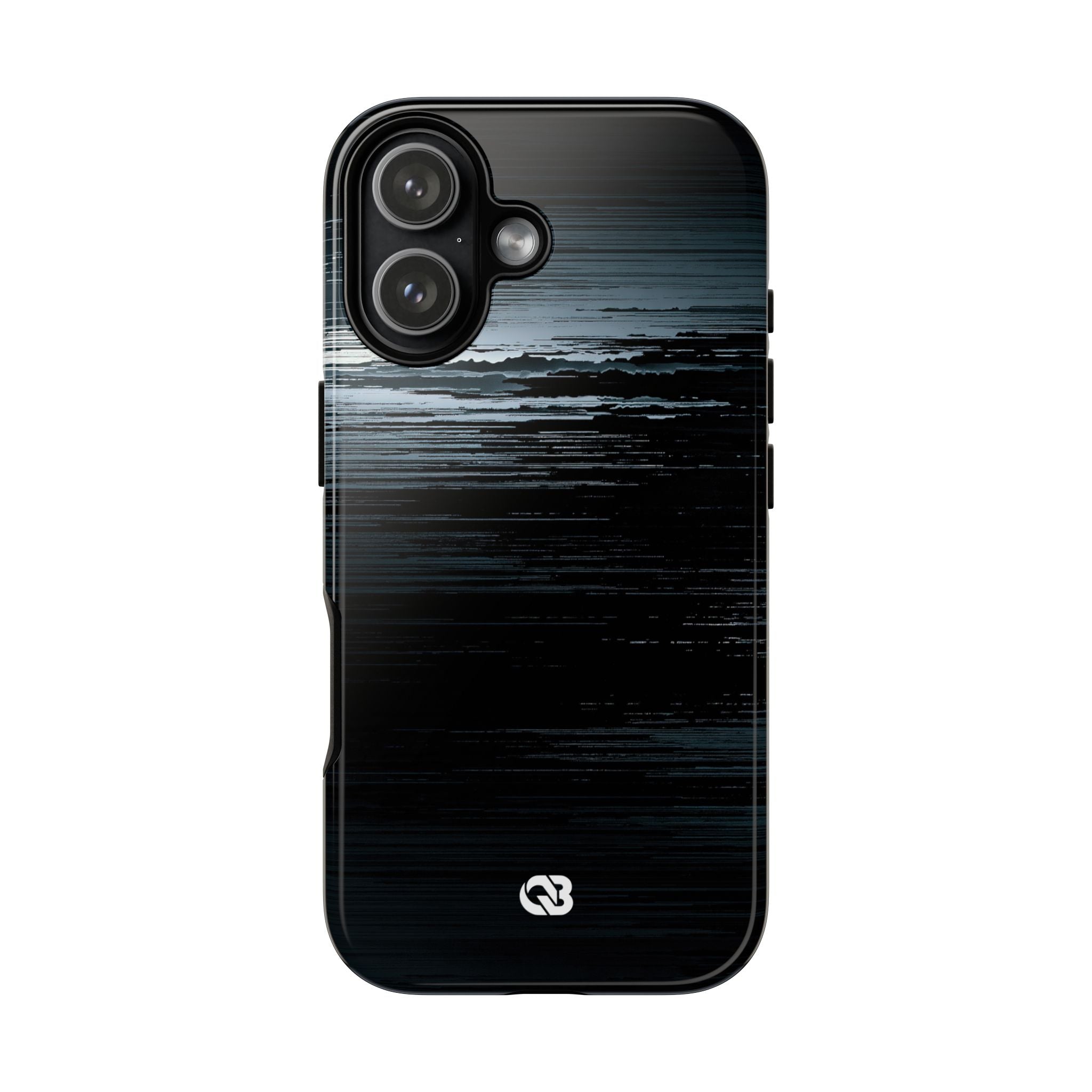 Black Tough Phone Case for iPhone - Frozen Signal Glitch