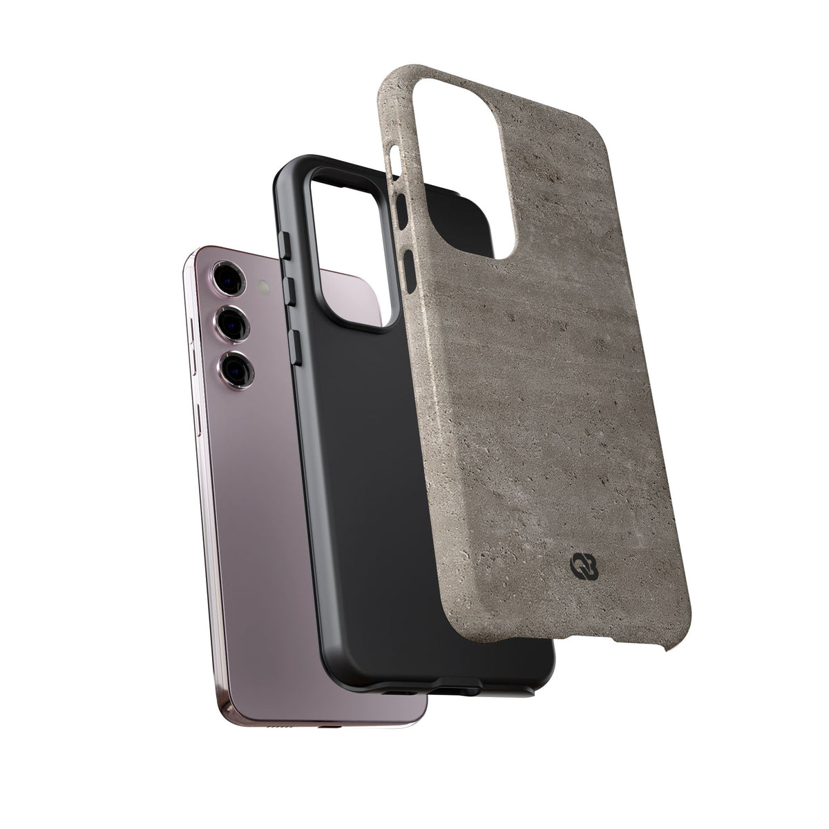 Grey Tough Phone Case for Samsung - Brutalist Stone Grit