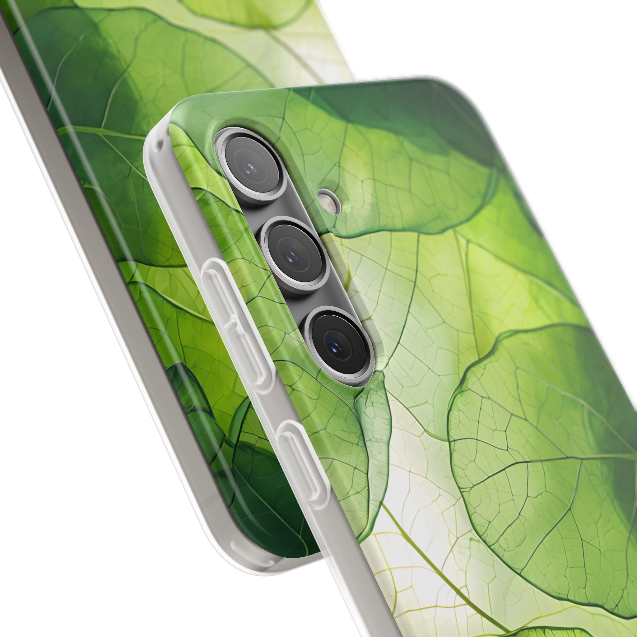 Emerald Leaf Veins · Soft Phone Case for Samsung