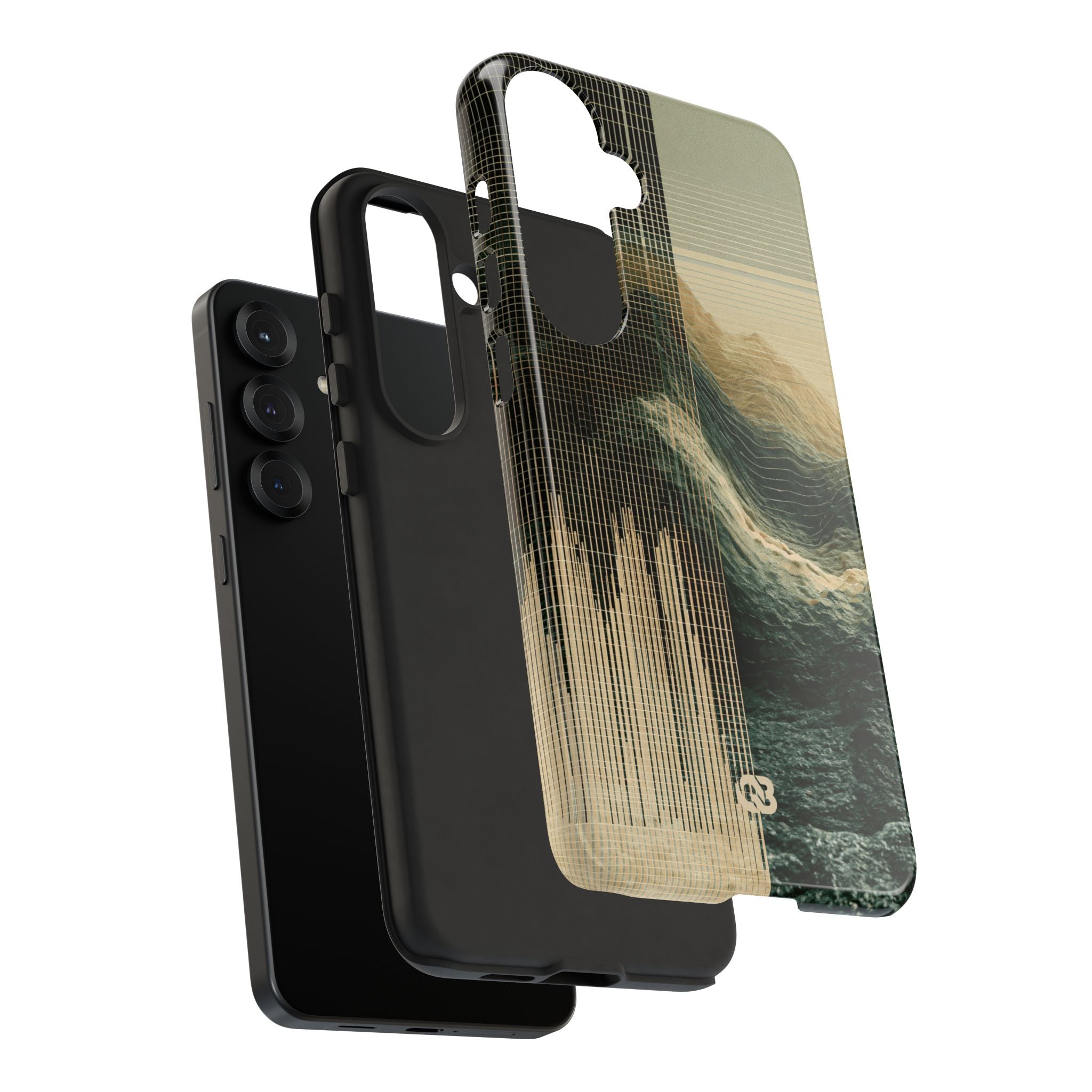 Beige Tough Phone Case for Samsung - Veridian Data Ridge