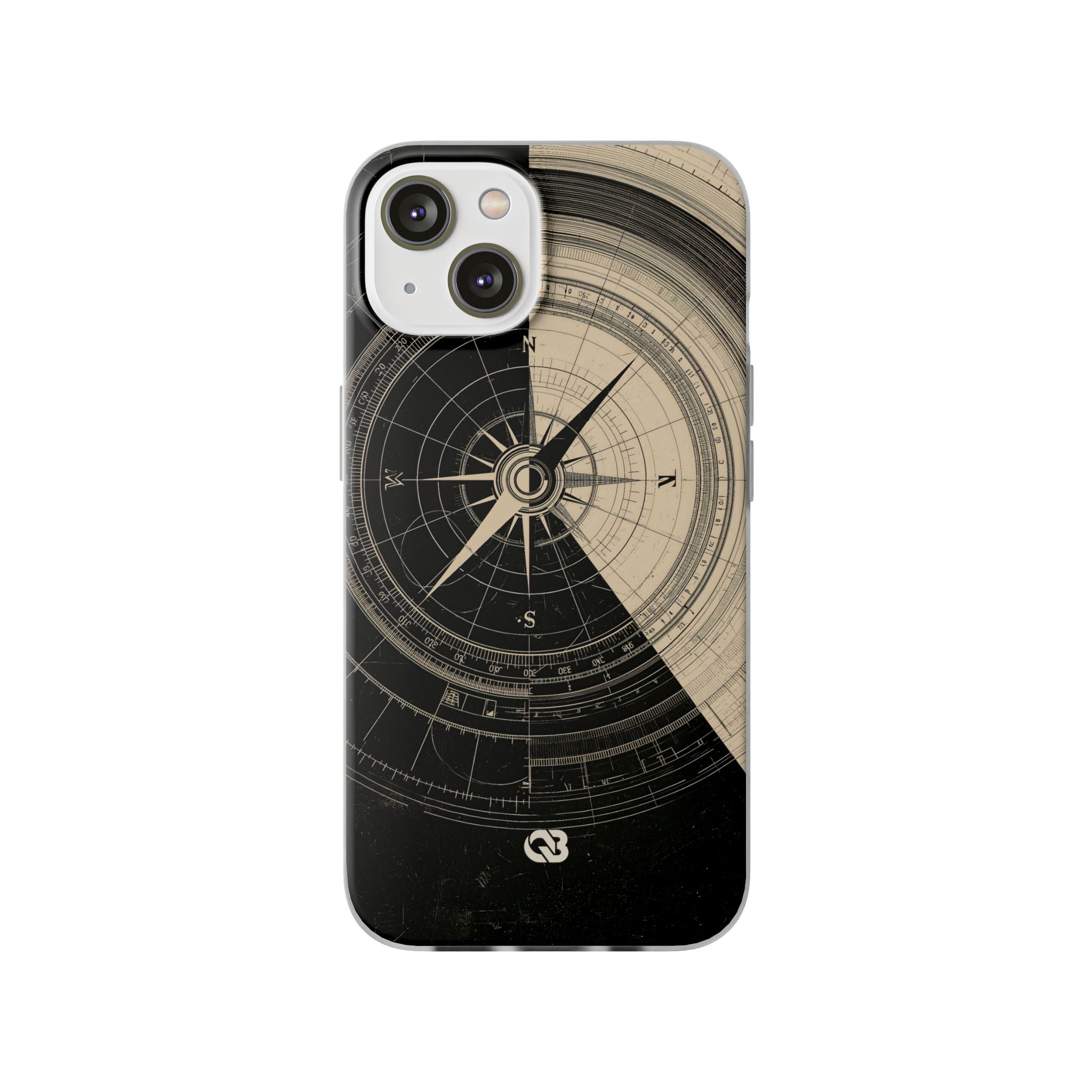 Beige Lite Phone Case for iPhone - Obsidian Nautical Blueprint