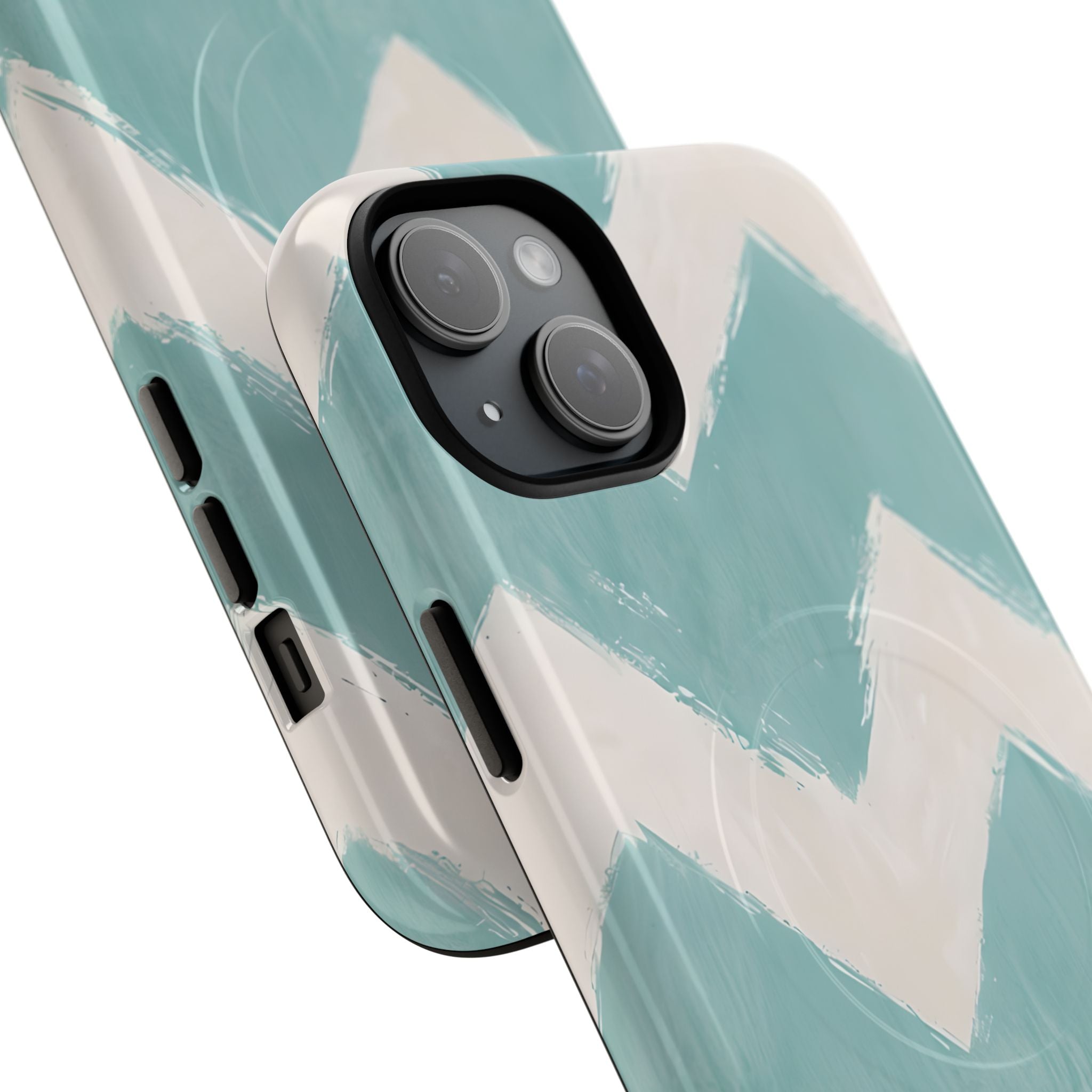 Teal Painted Chevron · Tough+ Phone Case for iPhone · Magsafe