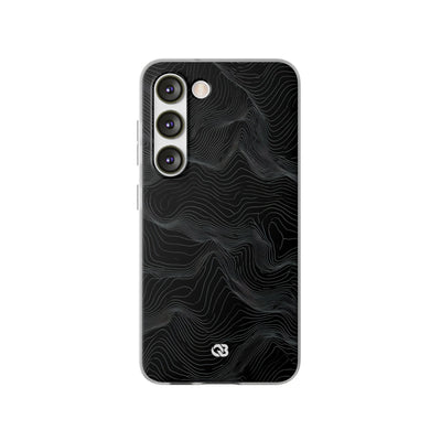 Black Lite Phone Case for Samsung - Obsidian Topo Wireframe